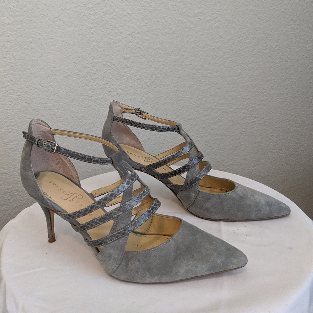 Ivanka Trump Gray Suede Heels